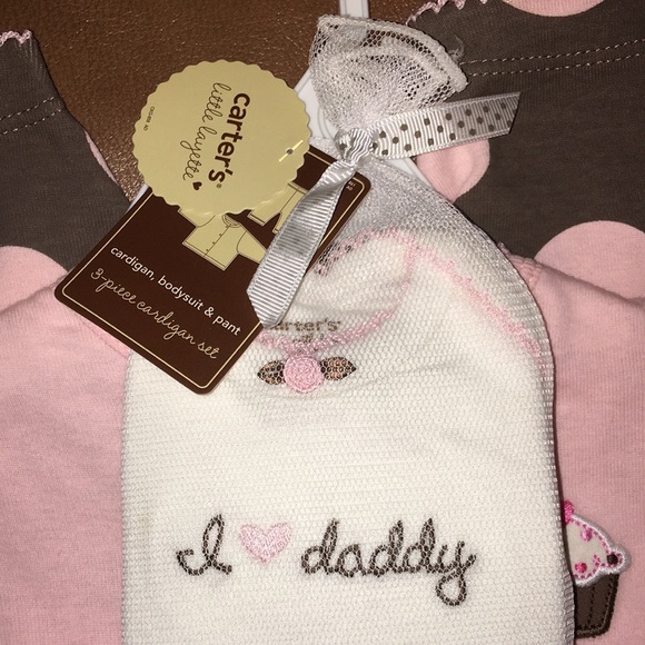Carter’s 3-piece set: cardigan, bodysuit/onesie & pants for 3 months old girl; - Picture 3 of 3